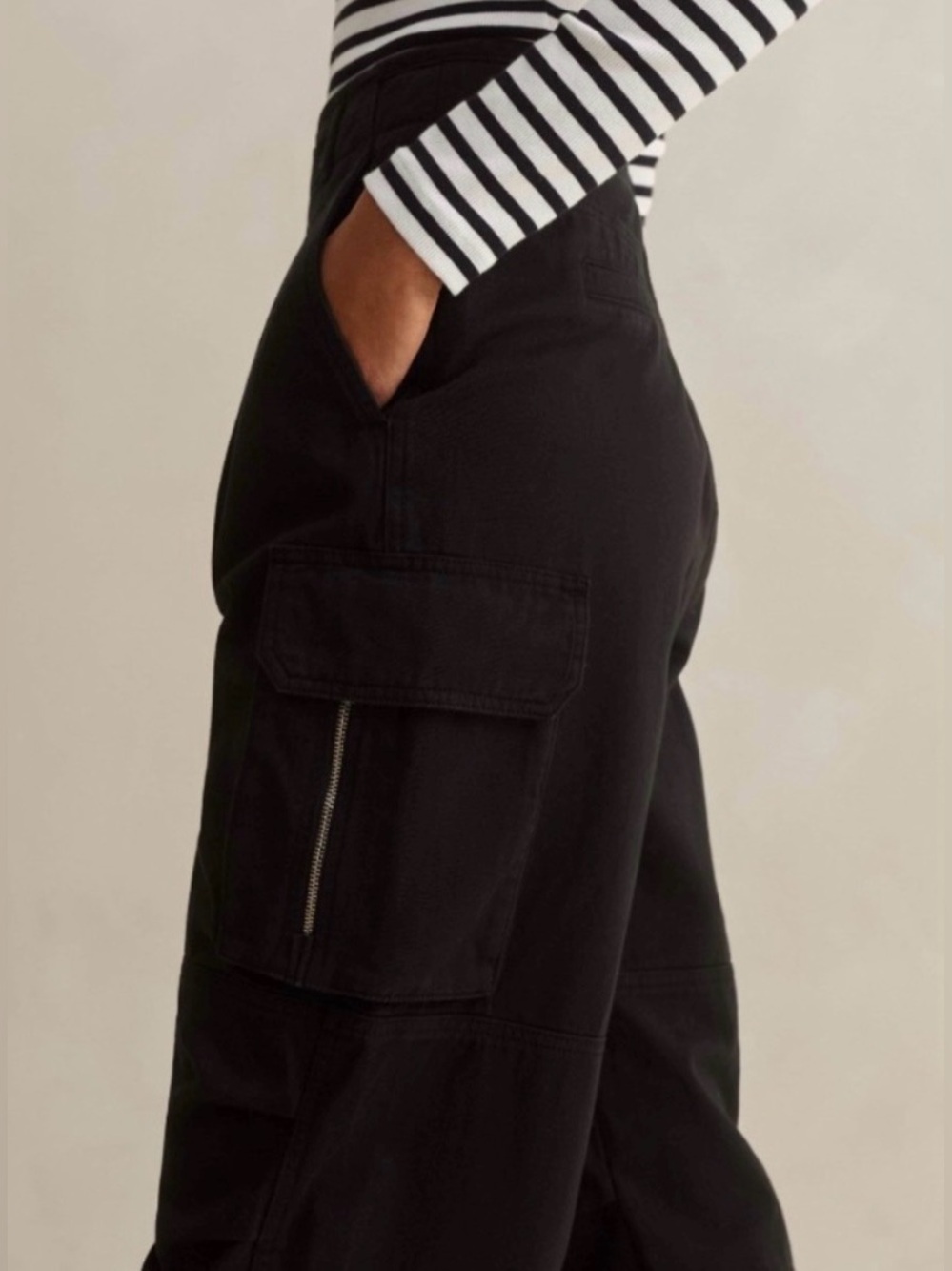 ME+EM Cargo Cotton Pants Black Size 10